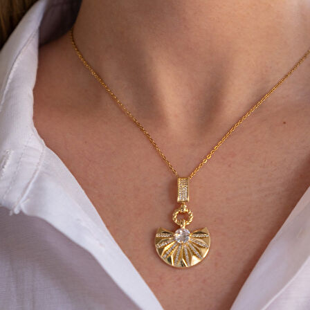 Çelik Kolye Güneş Işıltısı Model – K-129