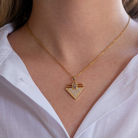 Çelik Kolye Elmas Işıltısı Model – K-126