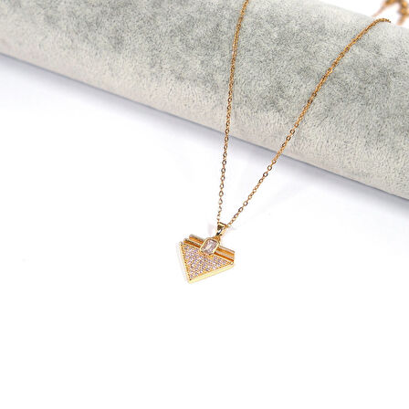 Çelik Kolye Elmas Işıltısı Model – K-126