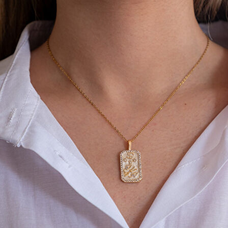 Çelik Kolye Yengeç Burcu Tarot Model - K-105