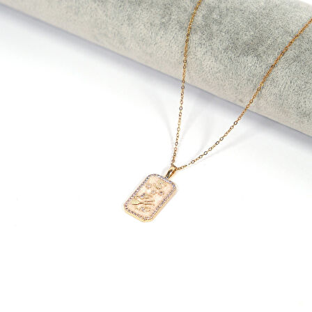 Çelik Kolye Yengeç Burcu Tarot Model - K-105