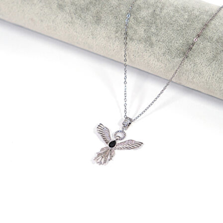 Çelik Kolye Gümüş Renk Anka Kuşu Model - K-100