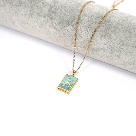 Çelik Kolye Akrep Burcu Renkli Tarot Model - K-138