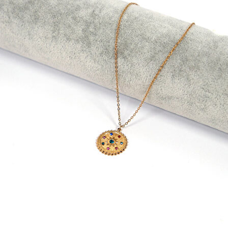 Çelik Kolye Zodyak Burçlar Çemberi Model - K-123