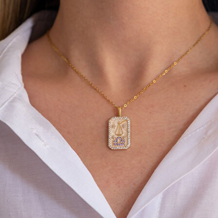 Çelik Kolye Terazi Burcu Kolyesi - K-112