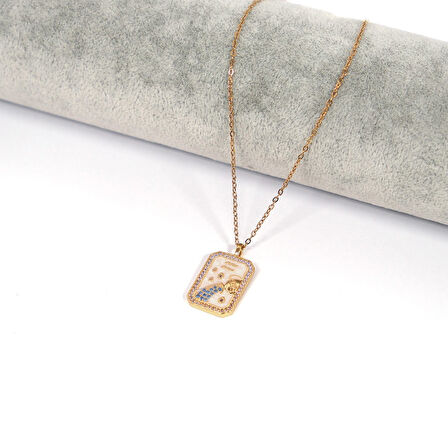 Çelik Kolye Kova Burcu Kolyesi - K-113