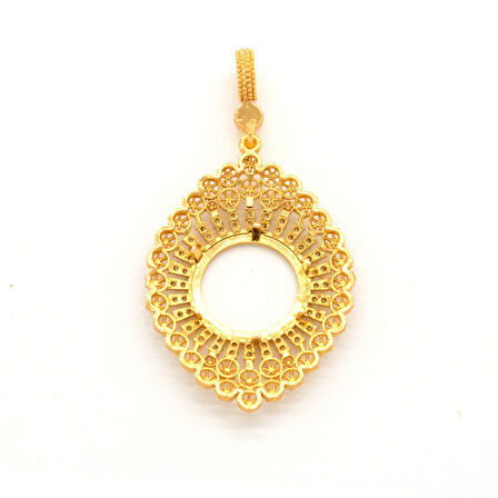 Çeyrek Altın Çerçeveli Kolye Ucu Altın Kaplama TGR-672
