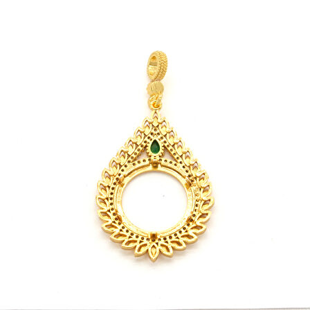 Çeyrek Altın Çerçeveli Kolye Ucu Altın Kaplama TGR-656