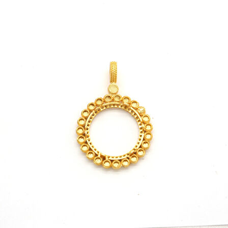 Yarım Altın Çerçeveli Kolye Ucu Altın Kaplama TGR-608
