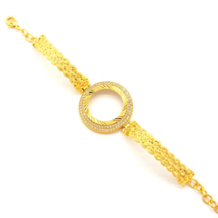 Yarım Altın Çerçeve Bileklik Çelik Altın Kaplama BLZ-621