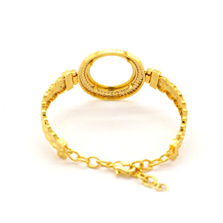 Yarım Altın Çerçeve Bileklik Çelik Altın Kaplama BLZ-621
