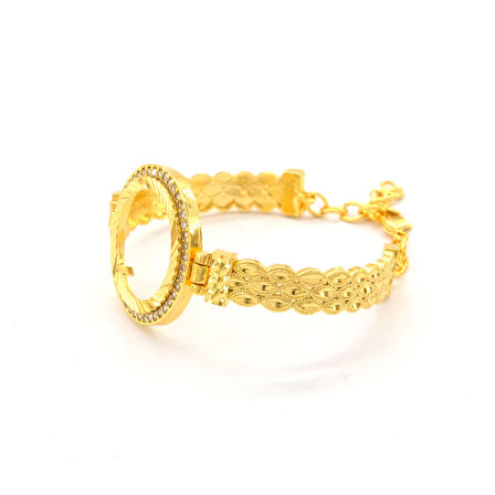 Yarım Altın Çerçeve Bileklik Çelik Altın Kaplama BLZ-620