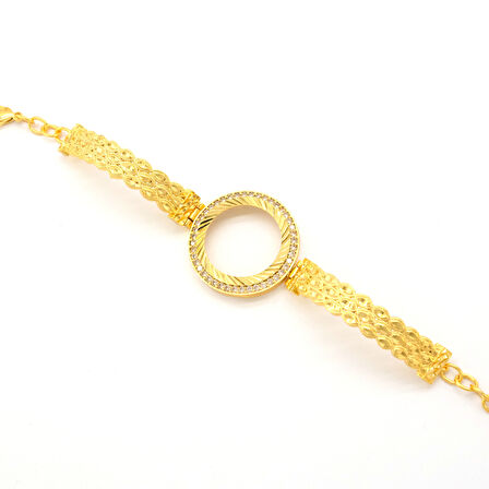 Yarım Altın Çerçeve Bileklik Çelik Altın Kaplama BLZ-620