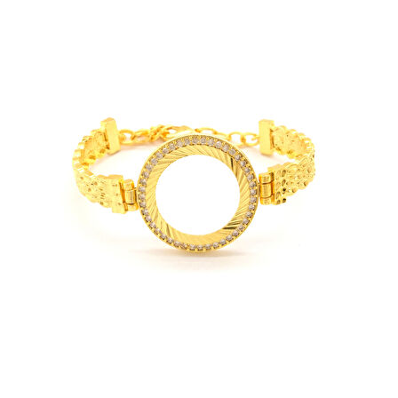 Yarım Altın Çerçeve Bileklik Çelik Altın Kaplama BLZ-620