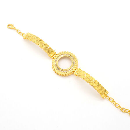 Çeyrek Altın Çerçeve Bileklik Çelik Altın Kaplama BLZ-640