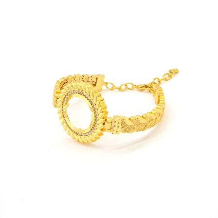 Çeyrek Altın Çerçeve Bileklik Çelik Altın Kaplama BLZ-640