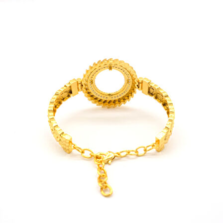 Çeyrek Altın Çerçeve Bileklik Çelik Altın Kaplama BLZ-640