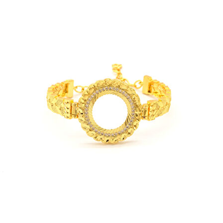 Çeyrek Altın Çerçeve Bileklik Çelik Altın Kaplama BLZ-634