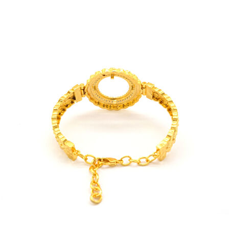 Çeyrek Altın Çerçeve Bileklik Çelik Altın Kaplama BLZ-634