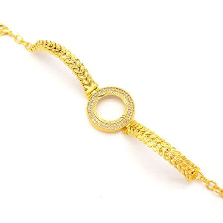 Çeyrek Altın Çerçeve Bileklik Çelik Altın Kaplama Arpa Model-BLZ-631