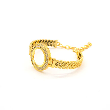 Çeyrek Altın Çerçeve Bileklik Çelik Altın Kaplama Arpa Model-BLZ-631