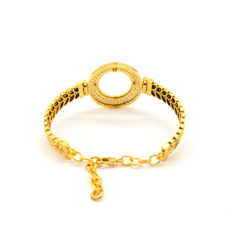 Çeyrek Altın Çerçeve Bileklik Çelik Altın Kaplama Arpa Model-BLZ-631