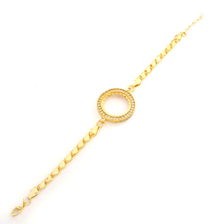 Yarım Altın Çerçeve Bileklik Çelik Altın Kaplama Arpa Model BLK-1104