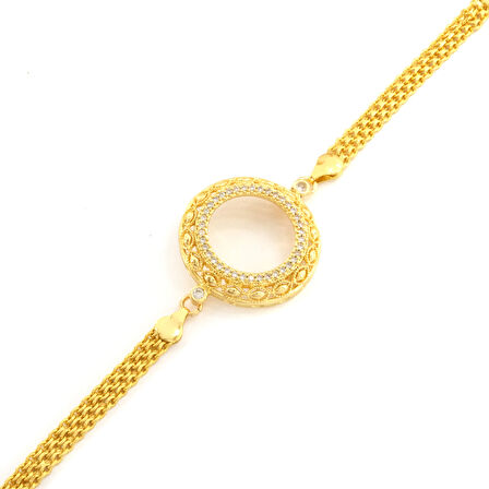 Yarım Altın Çerçeve Bileklik Çelik Altın Kaplama BLK-1117