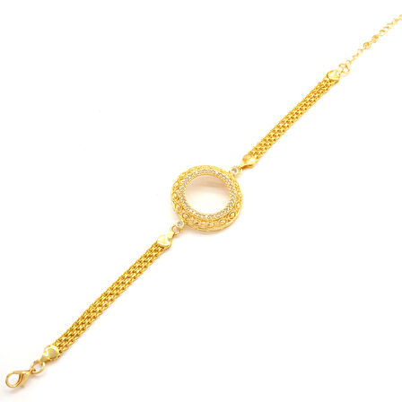 Yarım Altın Çerçeve Bileklik Çelik Altın Kaplama BLK-1117