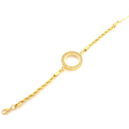 Yarım Altın Çerçeve Bileklik Çelik Altın Kaplama Burgu Model BLK-1074