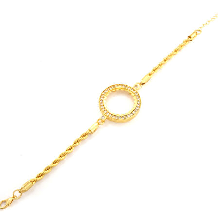 Yarım Altın Çerçeve Bileklik Çelik Altın Kaplama Burgu Model BLK-1073