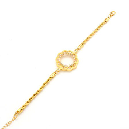 Çeyrek Altın Çerçeve Bileklik Çelik Altın Kaplama Çiçek Burgu Model BLK-1110