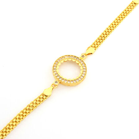 Çeyrek Altın Çerçeve Bileklik Çelik Altın Kaplama BLK-1109