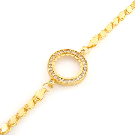 Çeyrek Altın Çerçeve Bileklik Çelik Altın Kaplama Arpa Model BLK-1101