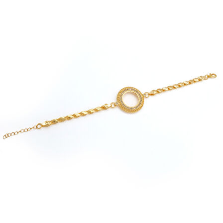 Çeyrek Altın Çerçeve Bileklik Çelik Altın Kaplama Arpa Model BLK-1099