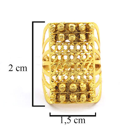 Çelik Yüzük Kadın Altın Kaplama Dorikalı Kaburga YZK-500