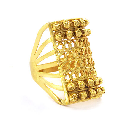 Çelik Yüzük Kadın Altın Kaplama Dorikalı Kaburga YZK-500