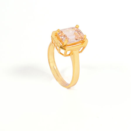 Çelik Baget Yüzük Altın Kaplama Düz Kenarlı YZK-452