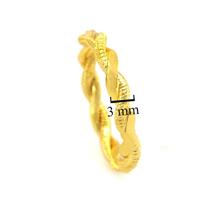 Çelik Yüzük Kadın Altın Kaplama 2'li Adana Burma YZK-461