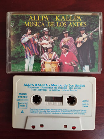 ALLPA KALLPA  ‎– Musica de Los Andes  - Fransa Basım  Kaset Albüm-2.EL