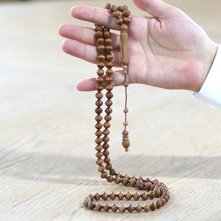 Kişiye Özel Ahşap Kutulu 99'luk Hakiki Kuka Namaz ve Zikir Tesbihi