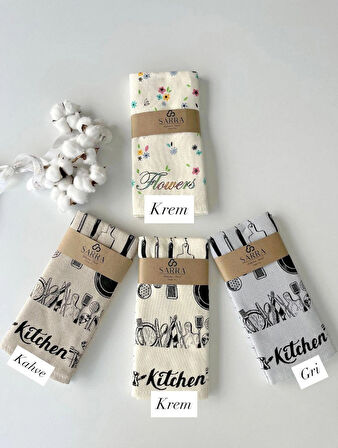 SARRA 40X60 2'Lİ BASKILI KURULAMA BEZİ-GRİ