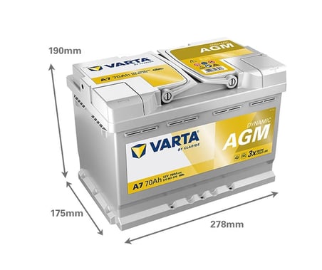 Varta Dynamic A7 Start-Stop AGM 12 V 70 Ah 760 A Akü