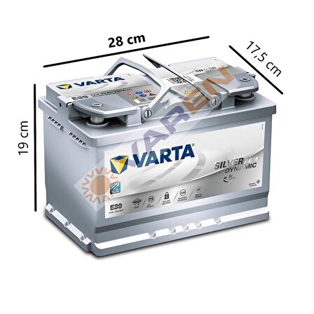 Varta Silver Dynamic E39 Start-Stop Plus AGM 12 V 70 Ah 760CCA Akü