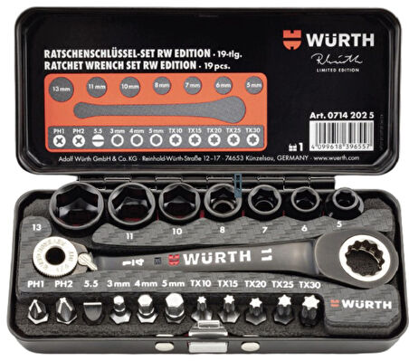 Würth Lokma ve Bits Uç Seti (19 Parça) Reinhold Würth imzalı