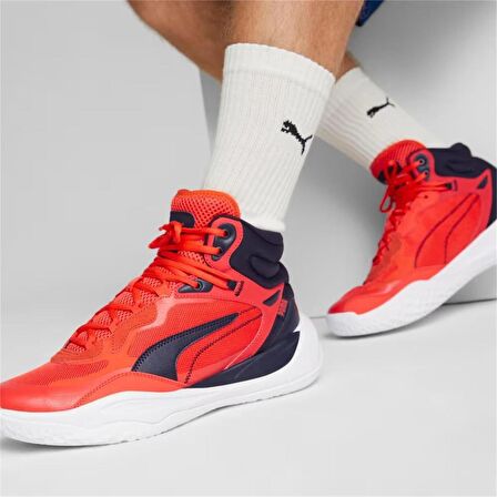 Puma Playmaker Pro Mid Erkek Kırmızı Basketbol Ayakkabısı 377902 12