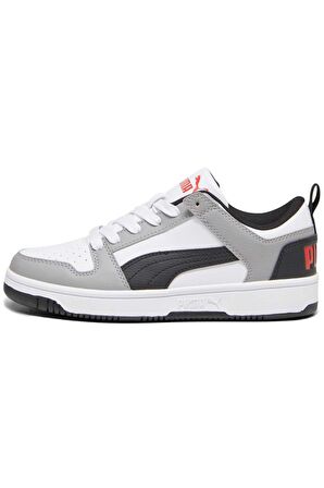 PUMA 37049020  Rebound Layup Lo SL Jr White- Black-Concrete Gray