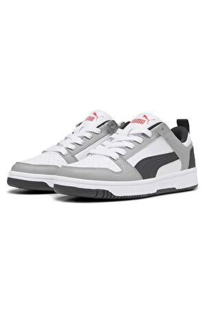 PUMA 37049020  Rebound Layup Lo SL Jr White- Black-Concrete Gray