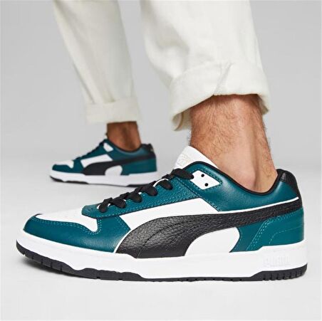 Puma RBD Game Low Erkek PUMA White-Black-Malachite Spor Ayakkabı - 386373 21