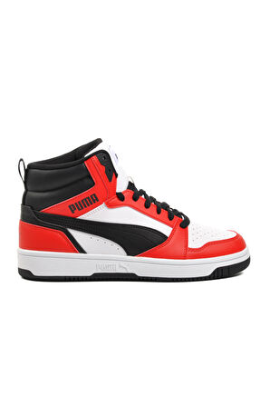 Puma 392326 Rebound V6 Beyaz-Siyah-Kırmızı Unisex Hi Sneaker